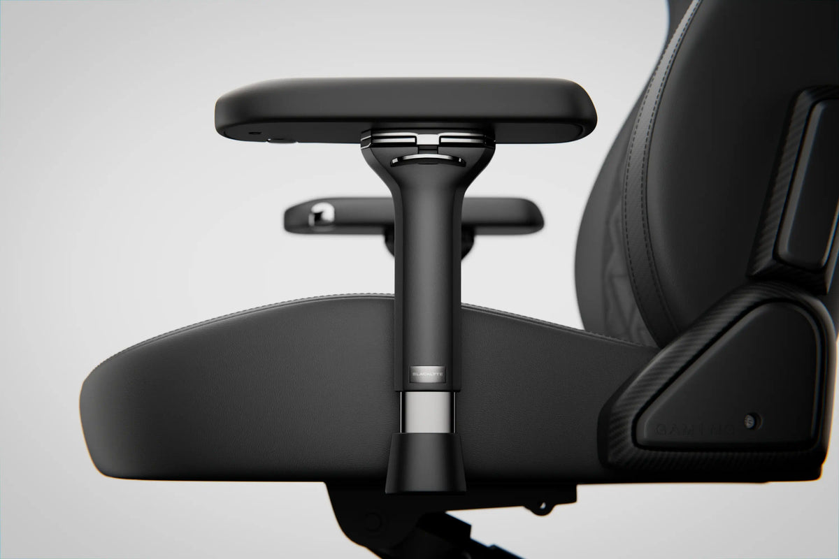 Close-up of the adjustable armrest on a Blacklyte gaming chair