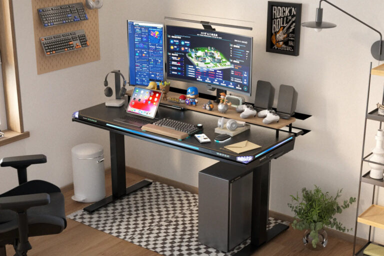 Blacklyte Gaming Chairs and Desks: How to Build a Comfortable Setup for Long Sessions Blacklyte gaming setup with standing desk, monitors and gaming chair