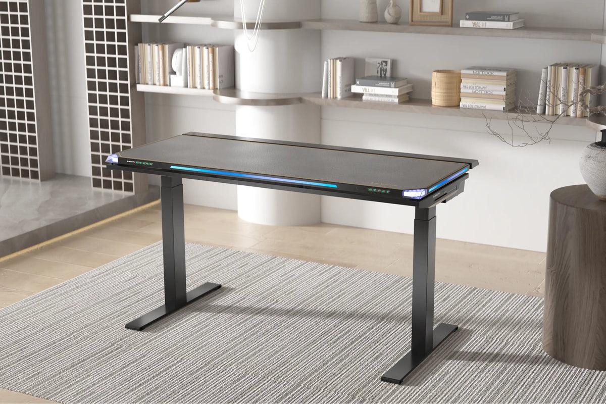 Blacklyte electric standing desk with RGB lighting