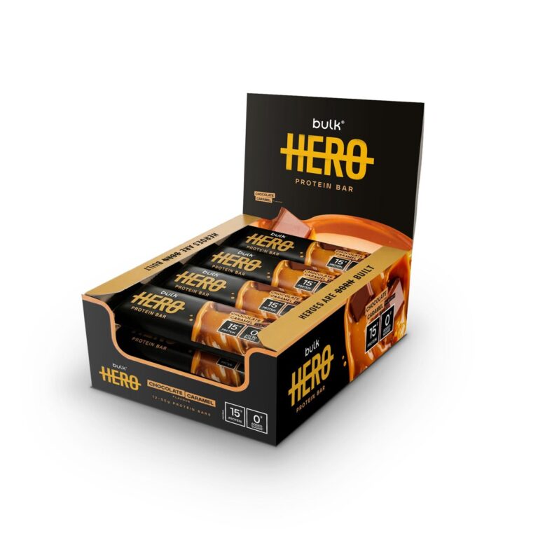 Bulk Hero Protein Bar chocolate caramel flavour render