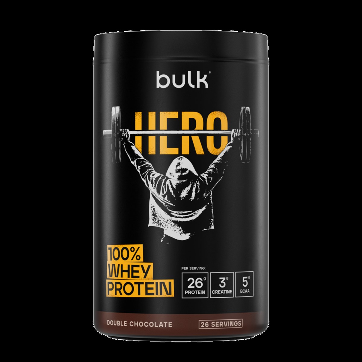 Bulk whey protein tub in double chocolate