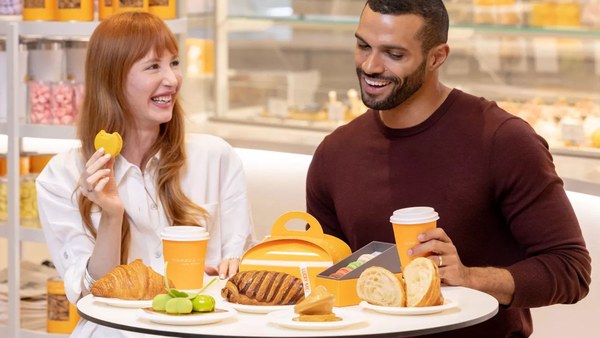 Two guests sharing breakfast at Dominique Ansel Marche in Paris Las Vegas