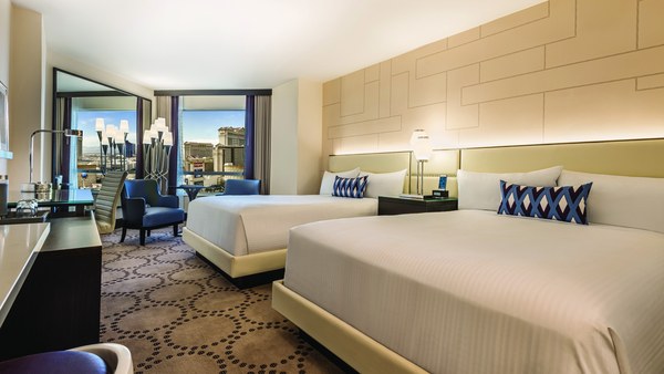 King room with a strip view at Harrah's Las Vegas