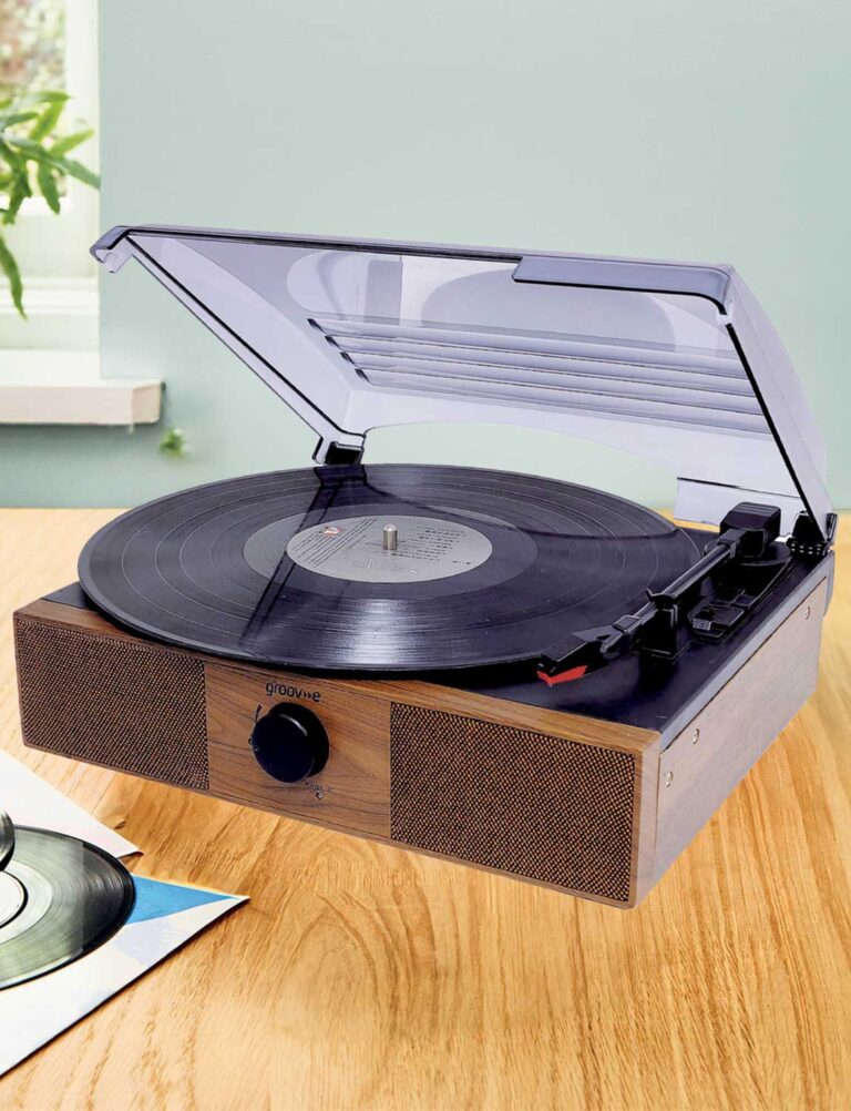 Christmas Gifts for Grandparents at Chums: Music, Puzzles and Treats Compared Groove record player music centre in wood effect with a smoked glass cover