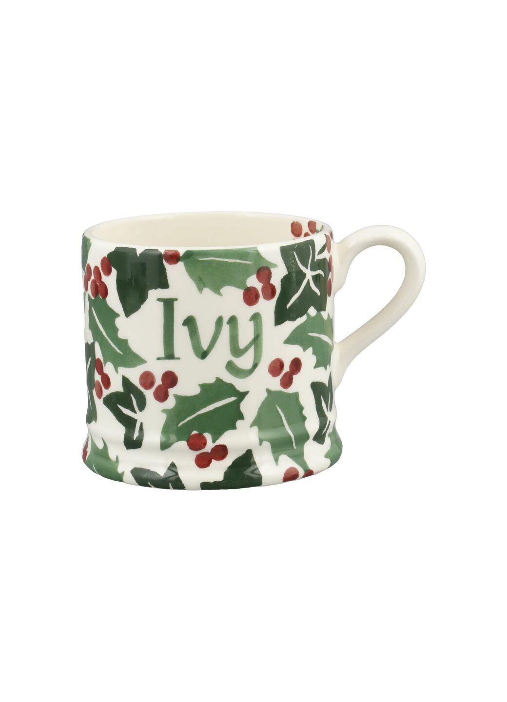 Emma Bridgewater Personalised Holly and Ivy Small Mug with the name Ivy