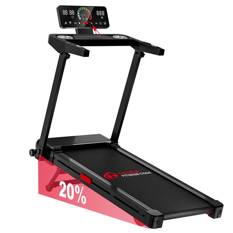 Home Fitness Code Folding Treadmill Q8 Pro with 20% auto incline