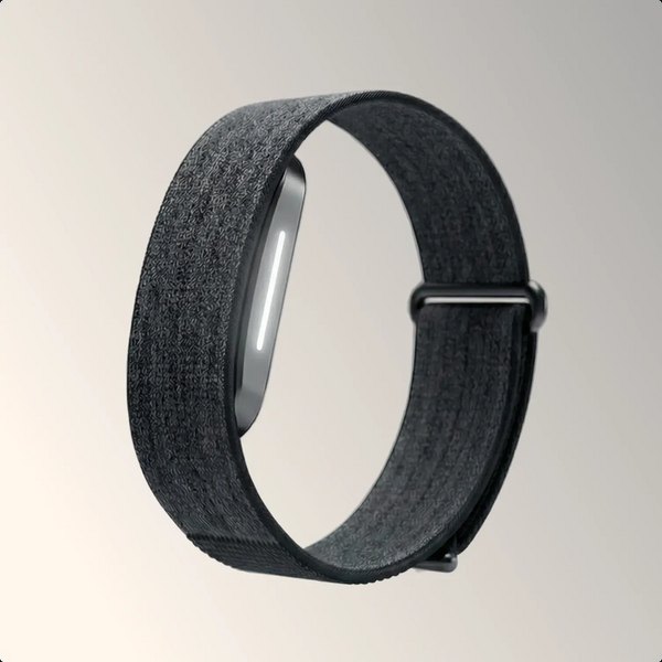 Hume Band 2.0 screenless wearable with a grey woven strap