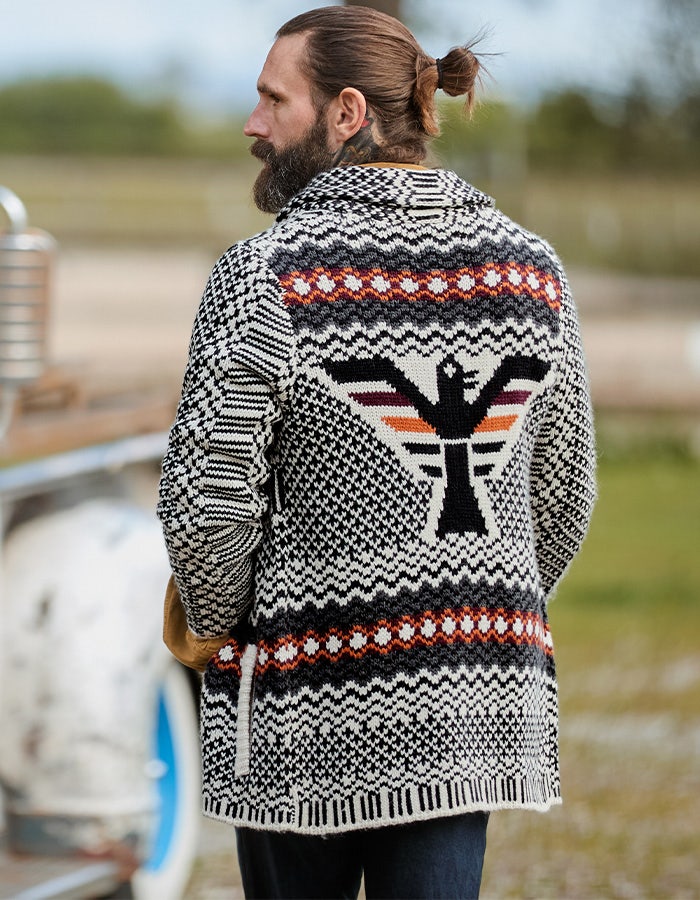 Back of the Joe Browns Out In The Wild cardigan with an eagle design