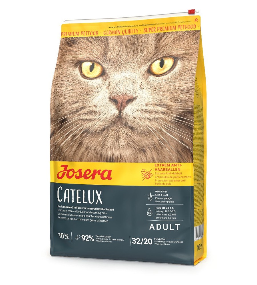 Bag of Josera Catelux anti-hairball dry cat food