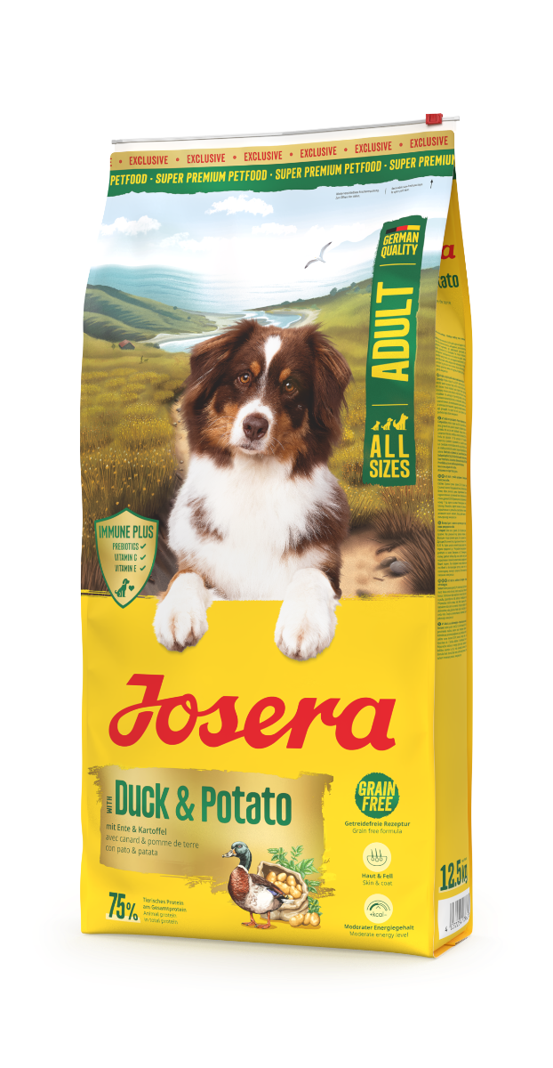 Josera Duck and Potato grain-free adult dog food bag