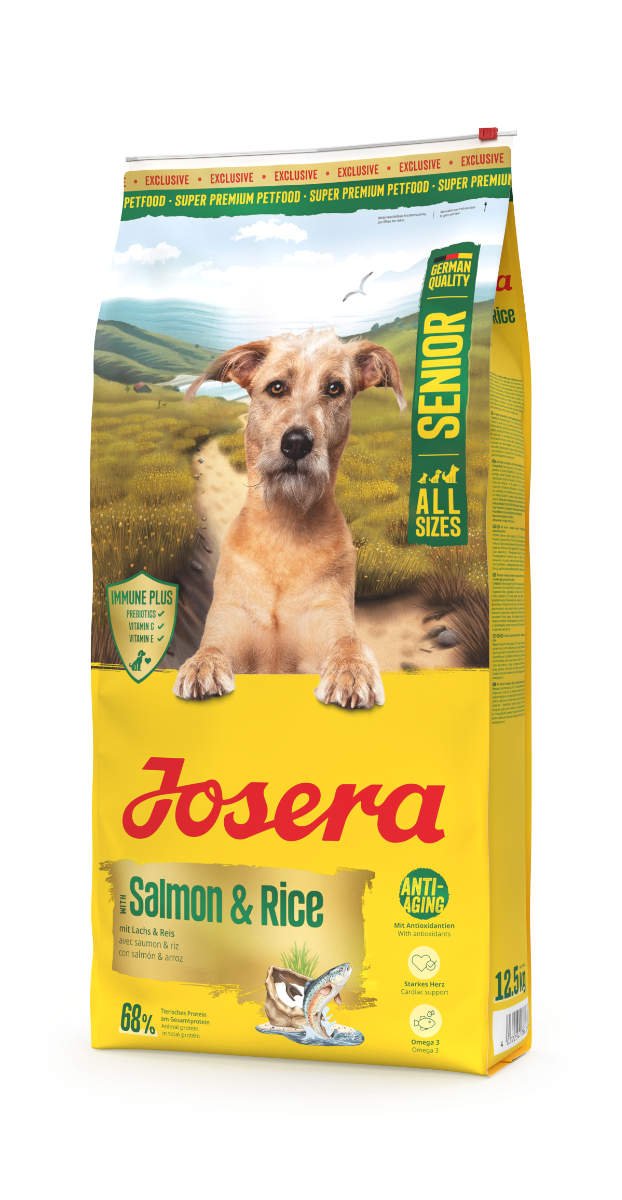 Josera Salmon and Rice senior dog food bag