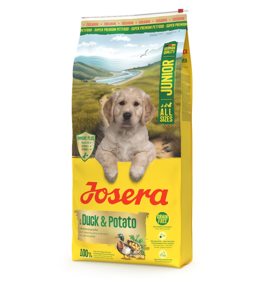 Bag of Josera Junior Duck and Potato grain-free puppy food