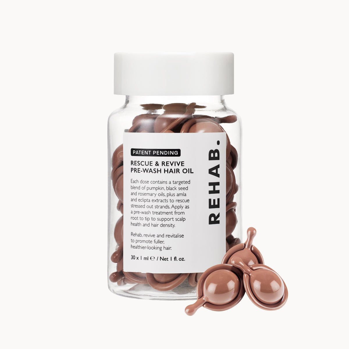 REHAB. Rescue and Revive Pre-Wash Hair Oil capsules