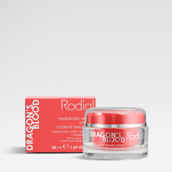 Rodial Dragon's Blood Hyaluronic Velvet Cream jar with its box