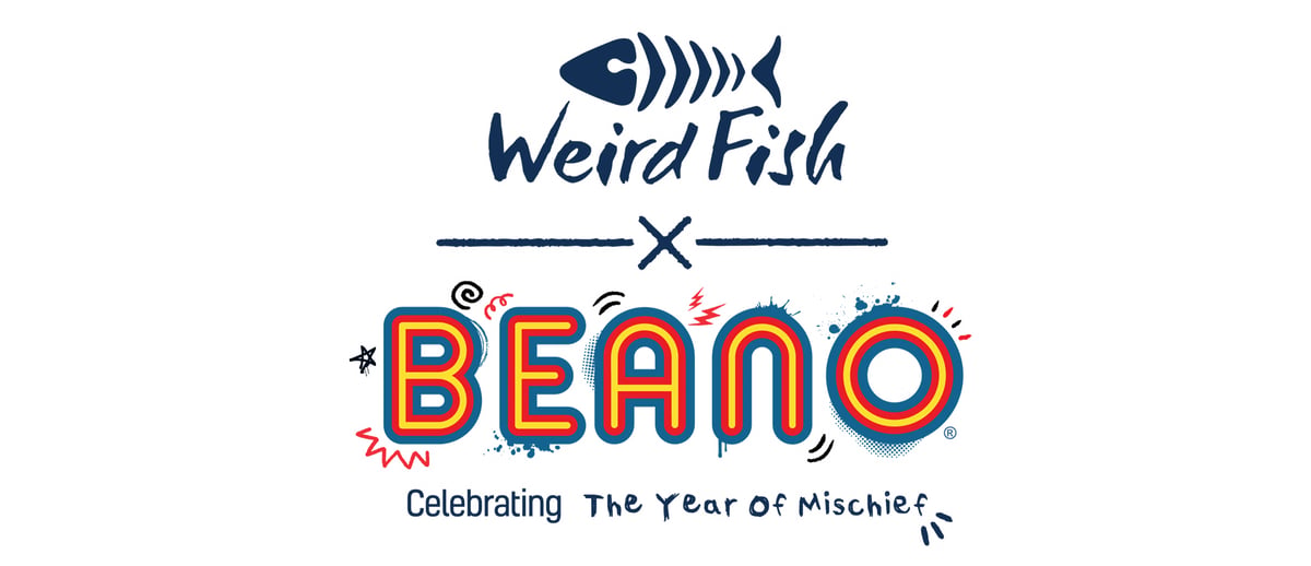 Weird Fish x Beano collaboration logo celebrating the year of mischief